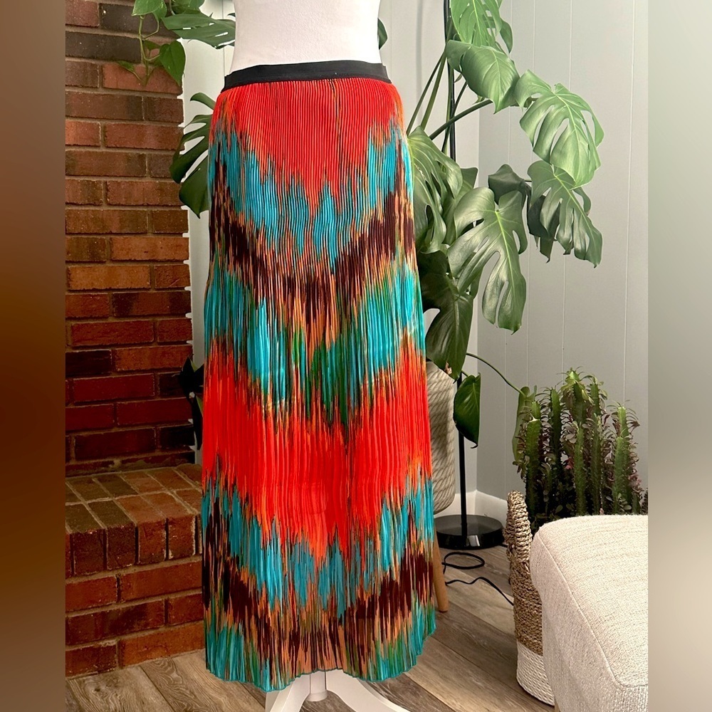 🛍️ND Multi color pleated skirt with elastic waist